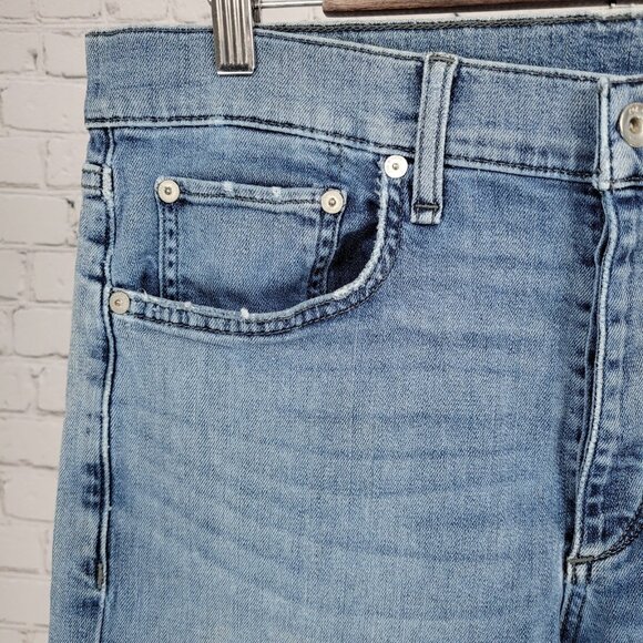 Rag & Bone Blue Denim Fit 2 Slim Straight Distressed Stretch Jeans 34x32 - Picture 10 of 16